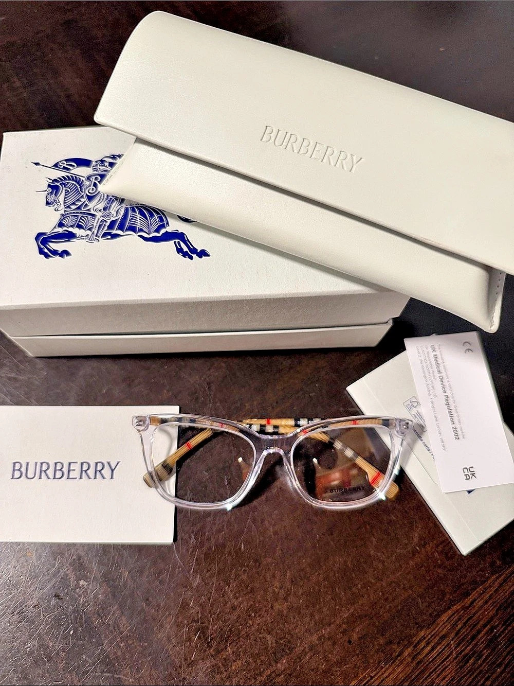 Burberry BE2390 3889 Transparent Eyeglasses- NEW - Picture 2 of 8